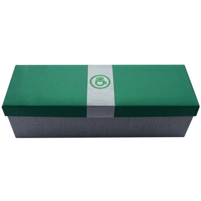 ชุดชาสมุนไพรในกล่องผ้าไหม ของขวัญชาเพื่อสุขภาพ สีเขียว